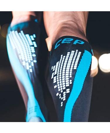 CEP Nighttech Calf Sleeve 2.0 | Reflective Women's Compression Leg Gums | Medi Size LV Black/Green Socks for Ultimate Calf Support - Buy Online on SooperMarket.com