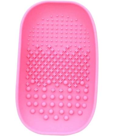 KOMUNJ Silicone Brush Cleaner Silicone Cosmetic Brush Cleaning Mat for Home Travel Easy to Clean Suitable for Dry Cosmetics Pink - Buy Online on SooperMarket.com