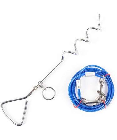 Bahob 30ft (9m) Dog Tie Out Cable and Stake Out for Outdoor Yard and Camping Small to Large Dogs Ground Field Spike Stake (30 ft Cable + Stake) - Buy Online on SooperMarket.com