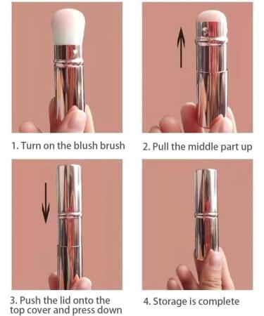 Retractable Makeup Brush Portable Face Blush Powder Brush Makeup Tool for Travel Powder Brushes - Buy Online on SooperMarket.com
