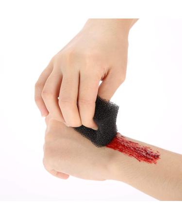 Halloween Makeup Blood Sponge Xmas Special FX Blood Scar Stubble Effects Wound Makeup Stipple Sponge Makeup Sponge Blenders with Different Size of Hole Black(Oversize Hole) - Buy Online on SooperMarket.com