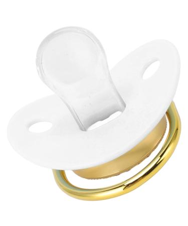 Bling Baby Pacifier - Silicone Soft Dummy Soother Teether Toy for Breastfeeding Babies 6-18 Months - With Clips - Perfect Baby Shower or Christmas Gift (White) - Buy Online on SooperMarket.com