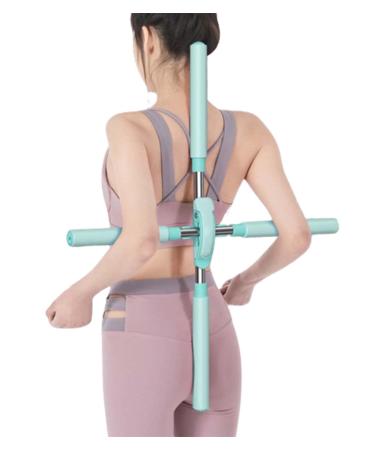 Adontze Yoga Tools,Posture Pole,Yoga Sticks Stretching Tool,Yoga Sticks for Posture, Retractable Design for Adult and Child Yoga Sets Green