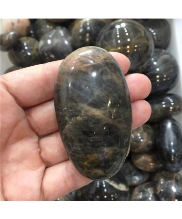 Natural Black Moonstone Palm Stone Raw Gemstone Crystal Full of Texture - Buy Online on SooperMarket.com