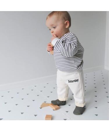 Dotty Fish Soft Leather Baby Shoes | Toddler Boys Non-Slip Shoes | Soft Grey, 3-4 Years - Buy Online on SooperMarket.com