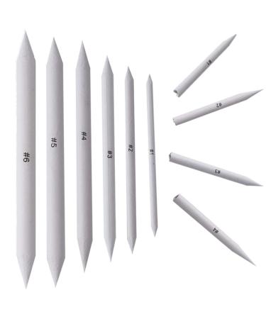 Blending Stumps and Tortillions Set with 2 Pieces Sandpaper Pencil Sharpener, 1 Eraser Sketch,for Student Sketch Drawing kit (6 pcs +4)