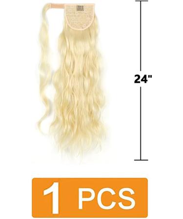 Ponytail Extension Long Curly Wave | Synthetic Hairpiece 24 inch | Heat Resistant Wrap Around Ponytail for Women - Prinfantasy MW132 - Buy Online on SooperMarket.com