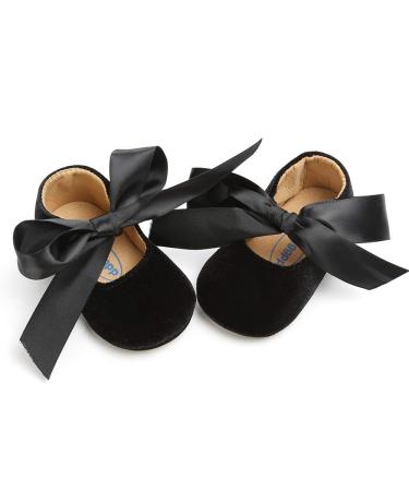 RVROVIC Baby Girl Moccasins Infant Princess Sparkly Premium Lightweight Soft Sole Prewalker Toddler Girls Shoes 6-12 Months 6 Black