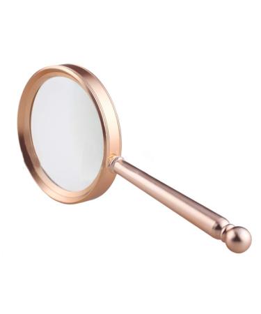 XENITE Handheld Magnifying Glass 85mm Glass Lens Gold Handheld Reading 5 Times OfficeProducts Magnifier
