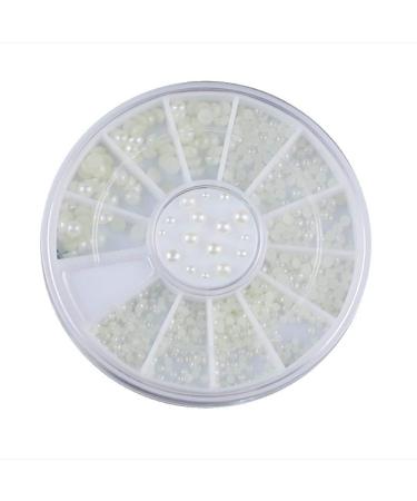 3 Sizes Nail Art Stickers Faux Pearl Tips Glitters Rhinestones Slice Decal DIY Manicure Nail Art Decorations Wheel Premium Quality