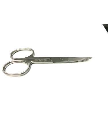 Sandbros Premium Manicure Scissors Multi-Purpose Stainless Steel Cuticle Pedicure Beauty Grooming Kit for Nail Toenail Eyebrow Eyelash Dry Skin Curved Blade 9cm