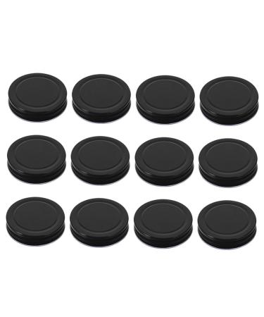 IMIKEYA 32 Pcs Mason Jar Lids Metal Round Cover Tinplate 7x7x1.5cmx2pcs Blackx2pcs