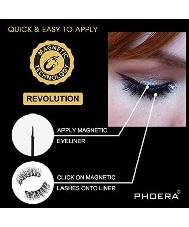 AQUAPURITY Phoera Magnetic Eyelashes with eyeliner New Invention Version 3D natural false eyelashes Durable Soft Reusable Waterproof eyeliner Long Lasting Magnetic Eyeliner (SASSY LASHES) HARM FREE - Buy Online on SooperMarket.com