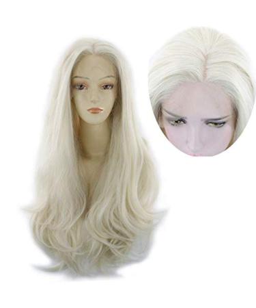 BGHJUE Blonde Lace Front Wig - 26-Inch Silk Straight Heat Resistant Synthetic Wig for Women - Glueless & Stylish - Buy Online on SooperMarket.com