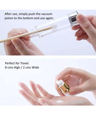 Airless Pump Bottles Pack of 5 empty Plastic Pump Travel Bottle Lotion Dispenser foundation cream gel cosmetics (Silver 7.5ml) - Buy Online on SooperMarket.com