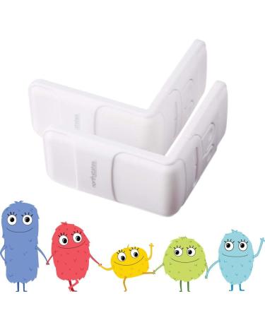 Corner Drawer Locks - Toddleroo by North States (2-Pack White) - No Tools Required Baby Proofing Solution for End Drawers and Filing Cabinets - Buy Online on SooperMarket.com