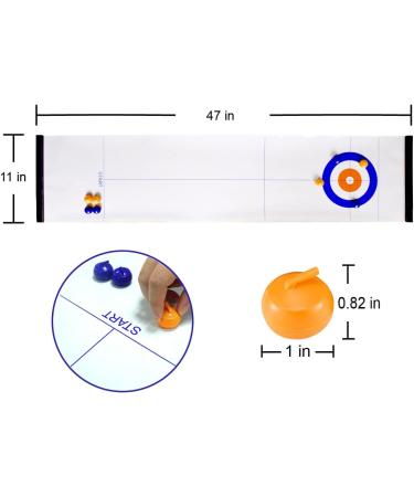 Tabletop Curling & Shuffleboard Game Set - Fun Family Board Game with 8 Rollers, Perfect Gift for Kids & Adults, Travel-Friendly Compact Storage - Buy Online on SooperMarket.com