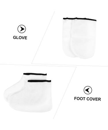2 Pairs Leather Horn Boots Cloth Gloves Booties Beauty Foot Care Socks soap Paraffin Bath Mitts and Booties Men Home face Polyester Lining White Man Socks - Buy Online on SooperMarket.com
