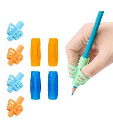 8 pieces writing aid for Abbey children Pencil Grips for Kids ergonomic pencil handles silicone pencil handles for the manuscript write posture correction tool for pencils-2 styles