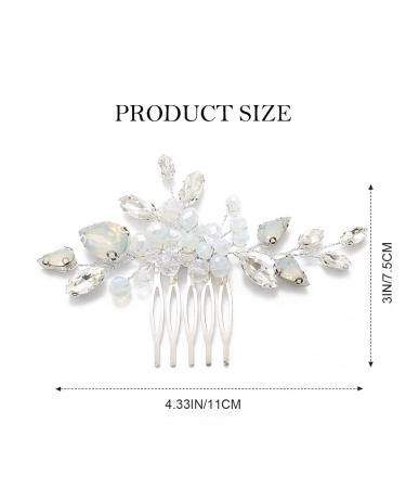 Easedaily Silver Crystal Bridal Hair Comb - Opal Wedding Hair Piece for Women and Bridesmaids - Buy Online on SooperMarket.com