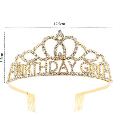 Birthday Girl Crown Happy Birthday Tiara Princess Rhinestone Headband Crystal Headpiece Birthday Party Hair Accessories for Women Girls Silver - Buy Online on SooperMarket.com