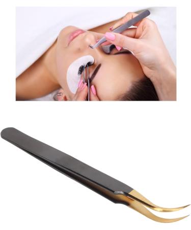 Premium Stainless Steel Curved Eyelash Extension Tweezers for Beauty Salons | Precision Tools for Perfect Lash Application - Buy Online on SooperMarket.com
