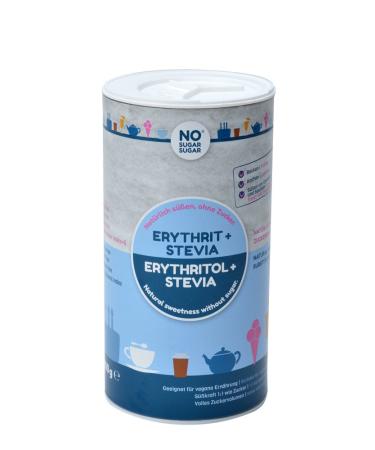 No sugar sugar erythrit + stevia natural sugar substitute without calories 1: 1 sweet opposite sugar without taste healthy alternative to cooking baking sweet (400 g) 400 g (1 Pack)