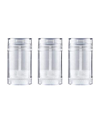 ConStore 3pcs Round Shape Bottom Filling Stick Deodorant Container Empty Reusable Deodorant Bottles Clear Twist Up Stick Tube (50ml)