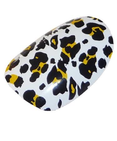 Chix Nails Nail Wraps White Black Snow Leopard Animal Print Fingers Toes Vinyl Foils