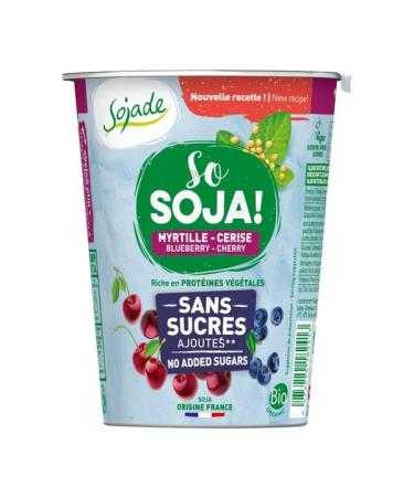 Sojade soy alternative to yoghurt blueberry-cherry without added sugar - organic - 400g