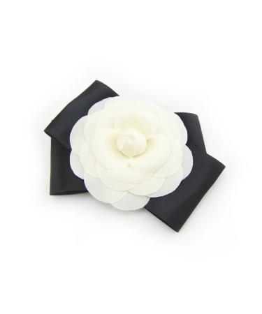 Meilliwish Big Flower Beautiful Wedding Hair Pin Hair Clip for Women Girls (A101)(White)