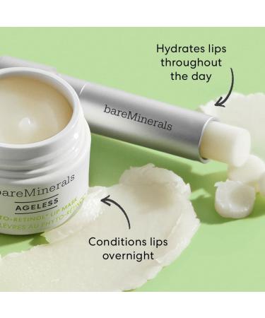 bareMinerals Ageless Phyto-Retinol Lip Mask - Vegan Leave-On Lip Sleeping Mask with Plant-Based Retinol & Hyaluronic Acid - International Shipping Available - Buy Online on SooperMarket.com