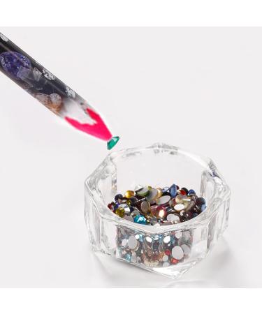 AMZLORD 4/12PCS Rhinestone Picker Pencil Set Self Adhesive Crystal Gem Pick Up Tools with Pencil Sharpener Dotting Wax Pen Nail Dotting Wax Pen Rose Red-12PCS - Buy Online on SooperMarket.com
