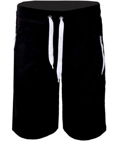 Alalaso Men's Summer Cargo Shorts - Straight Solid Design with Drawstring Waist, Pockets for Camping, Travel, Fishing - Black, Size Medium - Buy Online on SooperMarket.com