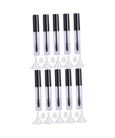 FOYTOKI 10 Pcs Eyelash Cream Bottle Storing Eyelash Cream Empty Mascara Tube Black Lid Empty Tube Funnel