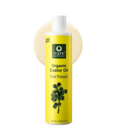 Organic Harvest Cold Pressed Castor Oil 200ml - 100% Pure & Virgin Grade for Skin Moisturization and Hair Growth - Buy Online on SooperMarket.com