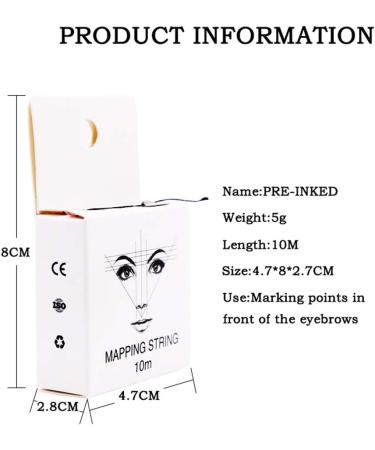 Pre-Inked Mapping String for Eyebrow Measuring Microblading Eyebrow Marker Thread Line Tool Microblading Supplies (10m) (10m) - Buy Online on SooperMarket.com