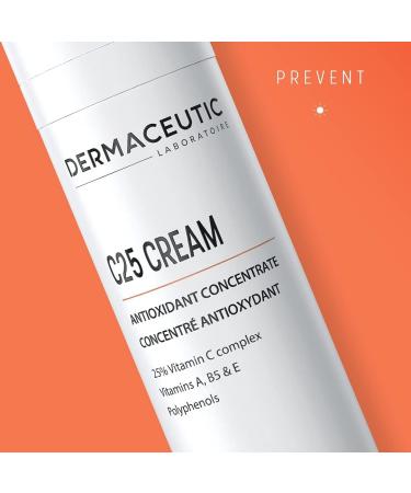 Dermaceutic C25 Cream - Antioxidant Day Cream with Vitamin C Vitamin E Vitamin B5 Vitamin E and Polyphenols - Protective face moisturizer for improved complexion and radiant skin - 30ml - Buy Online on SooperMarket.com