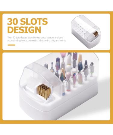 Beavorty Grinding head cleaning box 5 in 1 nail drill bit ceramic nail drill bit nail organizers and storage for nail tech nail charm organizer drill bit holder plastic Supplies Rack 2 in 1 - Buy Online on SooperMarket.com