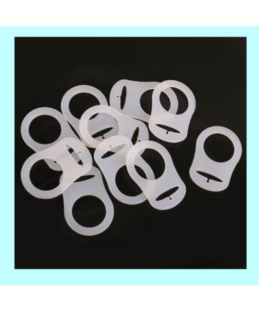 SouiWuzi 10pcs Baby Pacifier Holder - Silicone Dummy Clips & Soft Button Ring - Secure Your Baby's Pacifiers - White - Buy Online on SooperMarket.com