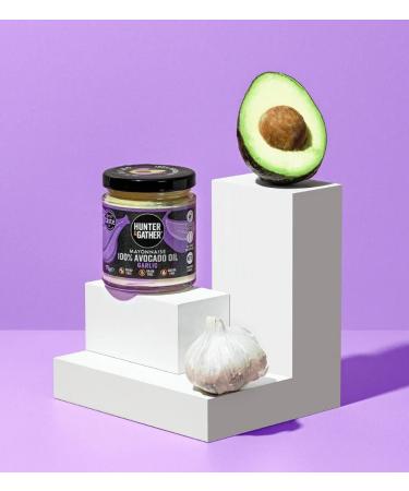 Garlic Avocado Oil Mayonnaise 175g | Hunter & Gather Avocado Mayo with Free Range Egg Yolk | Paleo Keto Sugar Gluten Free | Lemon Zest & Black Pepper | Pack of 1 - Buy Online on SooperMarket.com