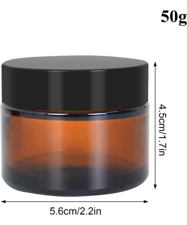 Amber Glass Containers - 6 Pack 30ml/50ml Refillable Ointment Pots for Cosmetics Creams & Oils - Eco-Friendly Brown Glass Jars for Women & Girls - Buy Online on SooperMarket.com