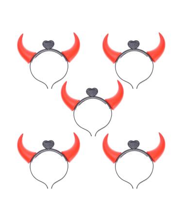 FOMIYES Halloween Headbands: Devil Horns Headband - Red Luminous Devil Horns Hairband LED Light Halloween Costume for Women Men Girls Halloween Party Cosplay Supplies