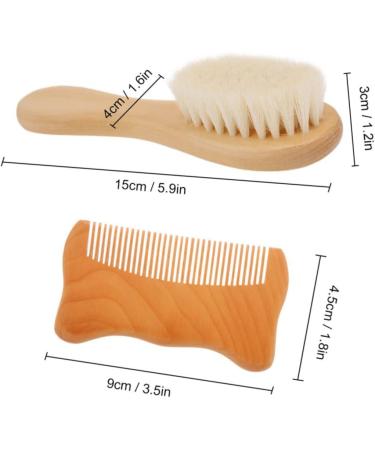 Healeved 2pcs Newborn Hair Brush & Comb Set - Wooden Infant Hairbrush for Toddler & Newborn Scalp - Includes Beard Knife and Shampoo Brush - Baby Hair Care Essential - Buy Online on SooperMarket.com