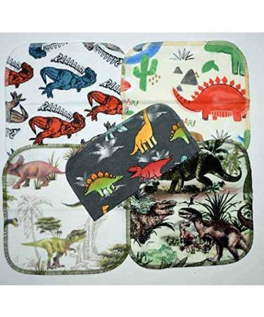 8x8 Inch Dinosaur Printed Flannel Little Wipes - Soft 1 Ply Fabric - Buy Online on SooperMarket.com