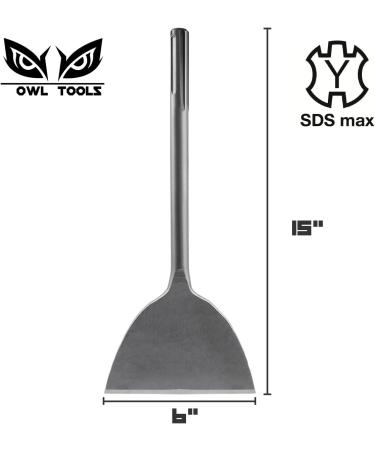 6 Wide SDS Max Chisel Bit - Industrial Grade Tile Grout Removal Tool - Buy Online on SooperMarket.com