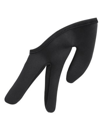 minkissy 1pc Hairdressing Three Finger Cover Hairdressing Finger Glove Hair Straightener Glove Tool Curling Wand Billiard Straightener Gloves Hair Dye Gloves Hairdressing Finger Cover Hand Black 11x10cm