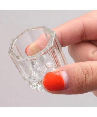 Kalolary 2Pcs Nail Art Dappen Dish & 6Pcs Acrylic Nail Brush Set | Mini Glass Cup with Lid | Crystal Bowl for UV Gel DIY | Purple Acrylic Liquid Powder Styling Tool - Buy Online on SooperMarket.com