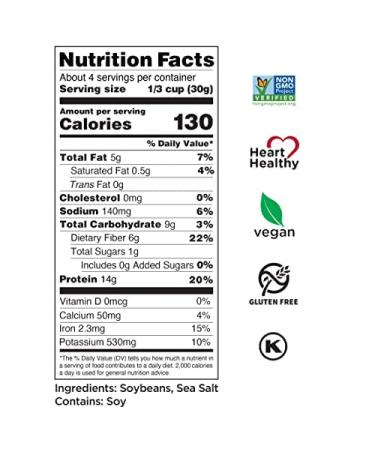 Seapoint Farms Dry Roasted Edamame Sea Salt - 12 Packs (1.58 oz each) - Healthy Snack - Buy Online on SooperMarket.com