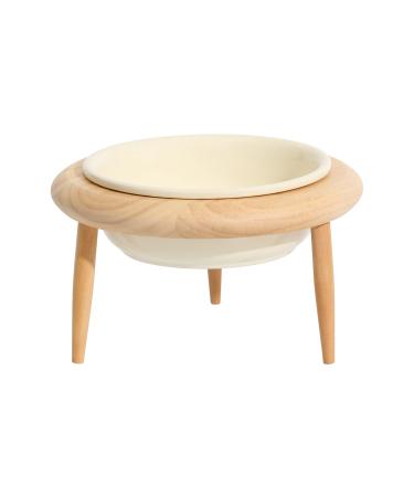 Havniva Ceramics Cat Bowl Adjustable Cat Food Bowl Kitty Bowl Raised Tilted Cat Bowl Cat Water Bowl Pet Supplies Slanted Elevated Cat Bowl 300ml Cream White